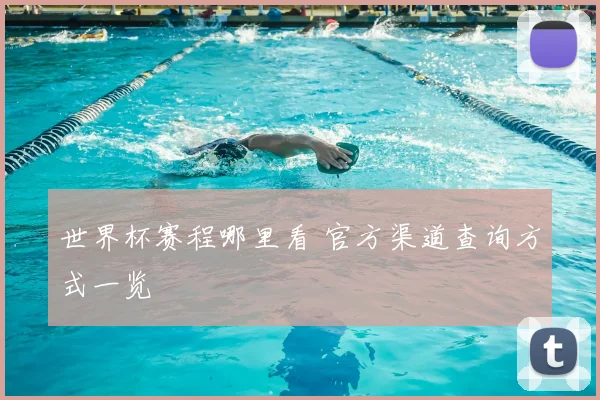 世界杯赛程哪里看 官方渠道查询方式一览
